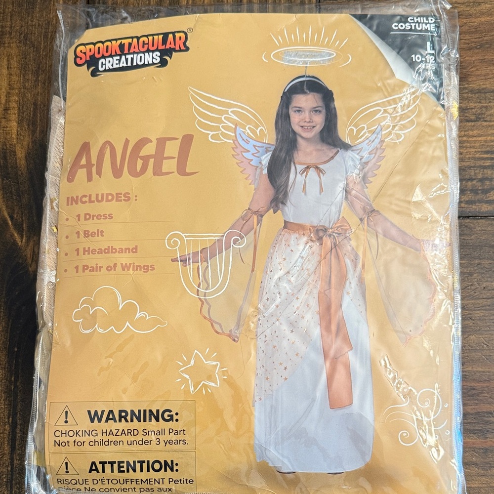 Spooktacular Creations Angel Costume for Kids - White/Gold (L)